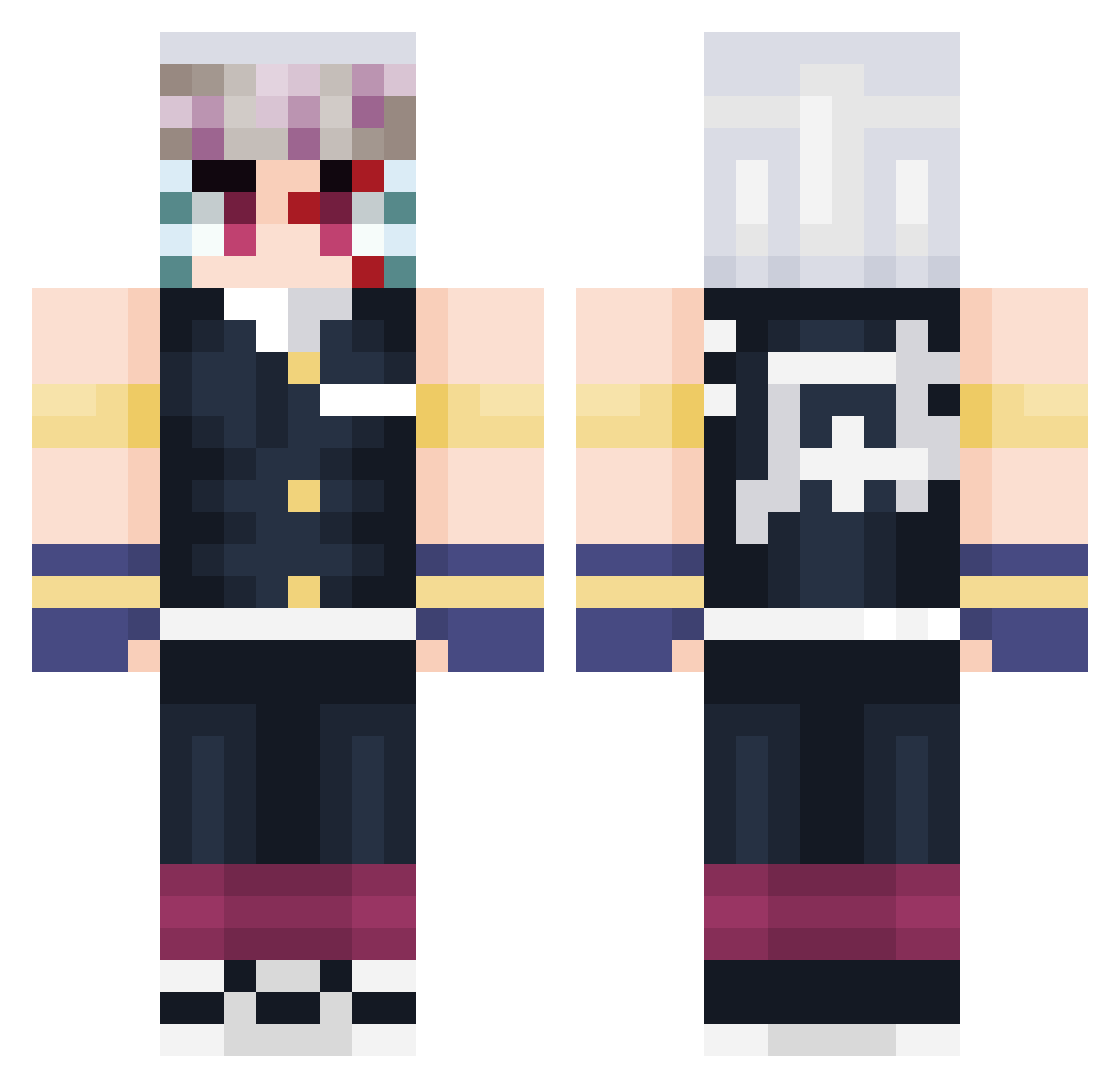 FoxTx Minecraft skin, front and back view