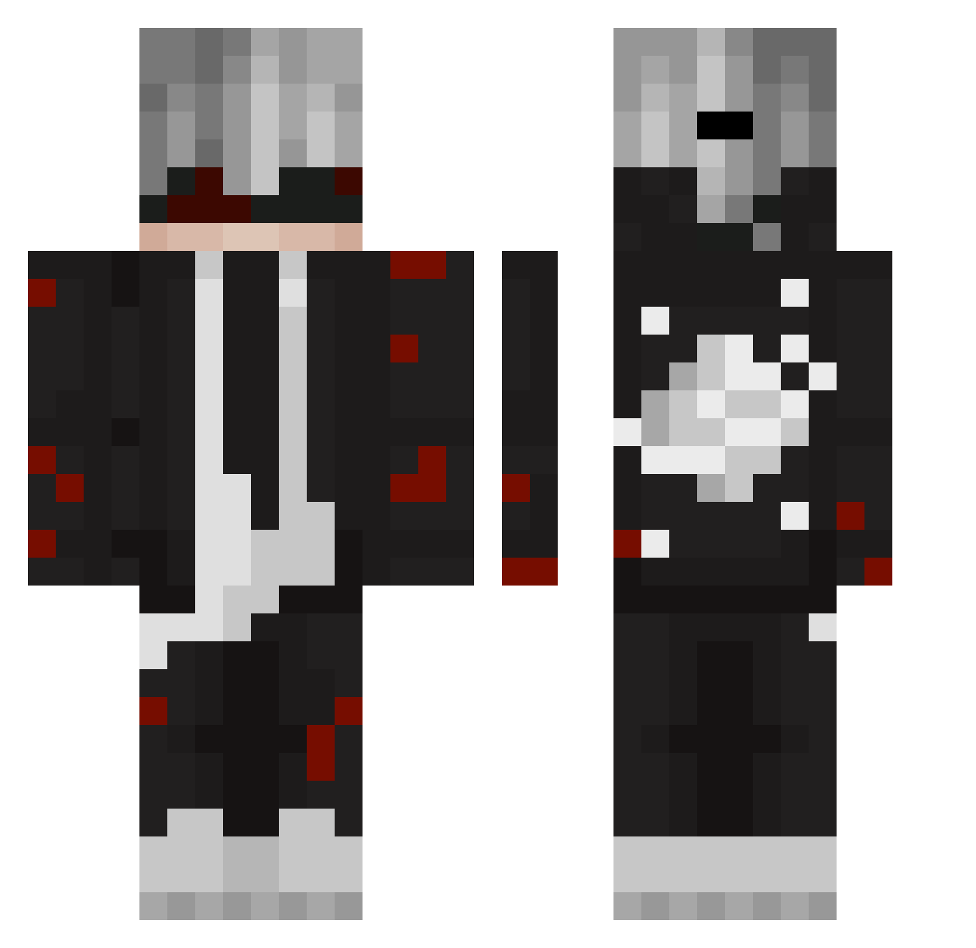 TrereXZ Minecraft skin, front and back view