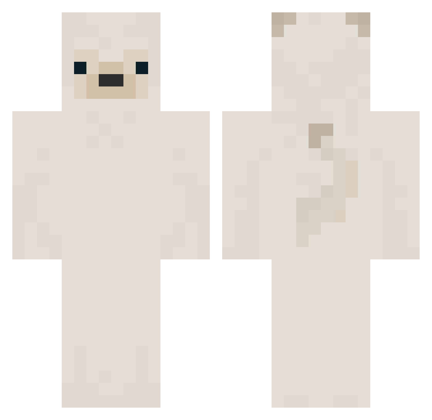 BBOSOL Minecraft skin, front and back view