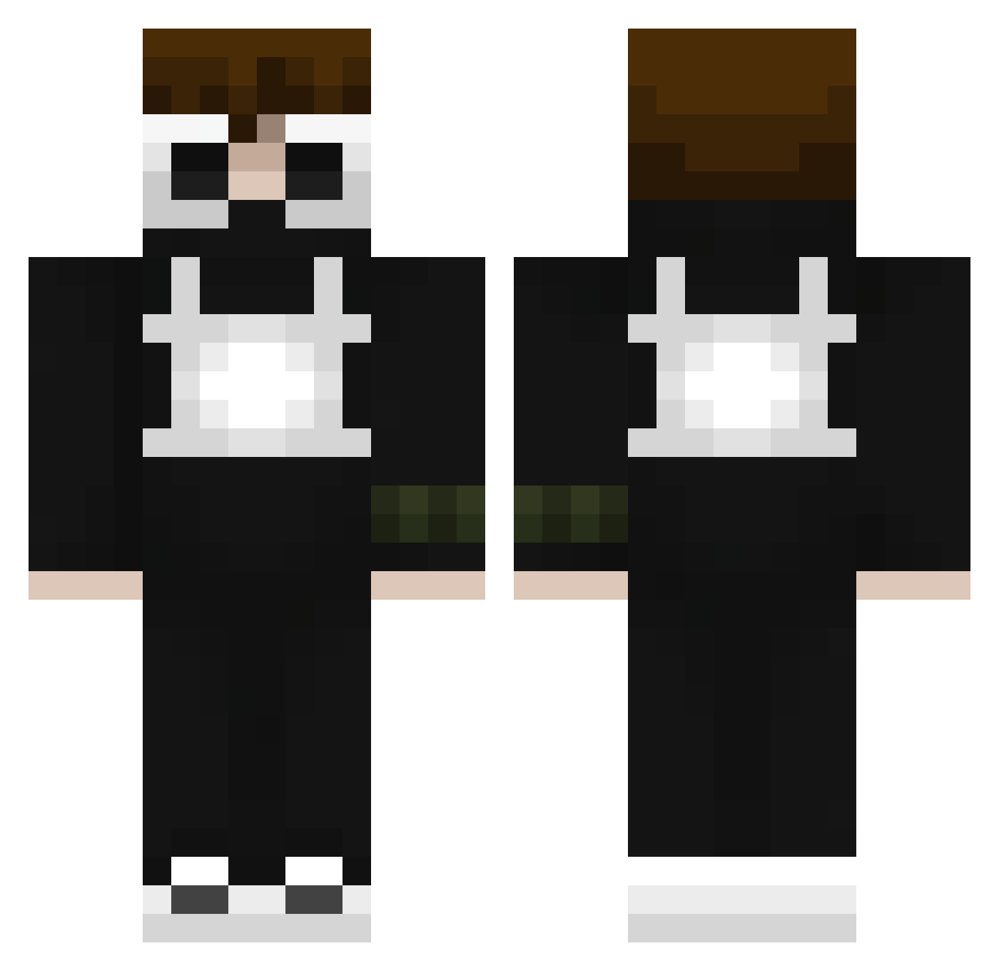 T3lluz Minecraft skin, front and back view
