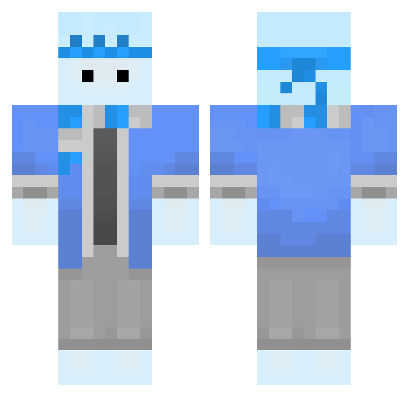 Cyoto_Snow Minecraft skin, front and back view