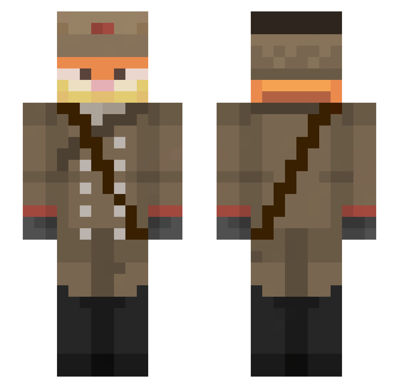 ImLevin Minecraft skin, front and back view