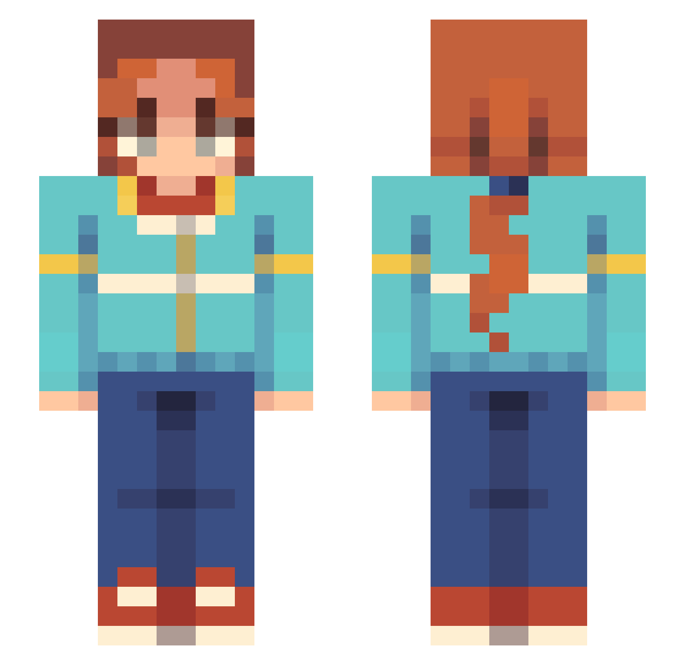 Lumieta Minecraft skin, front and back view