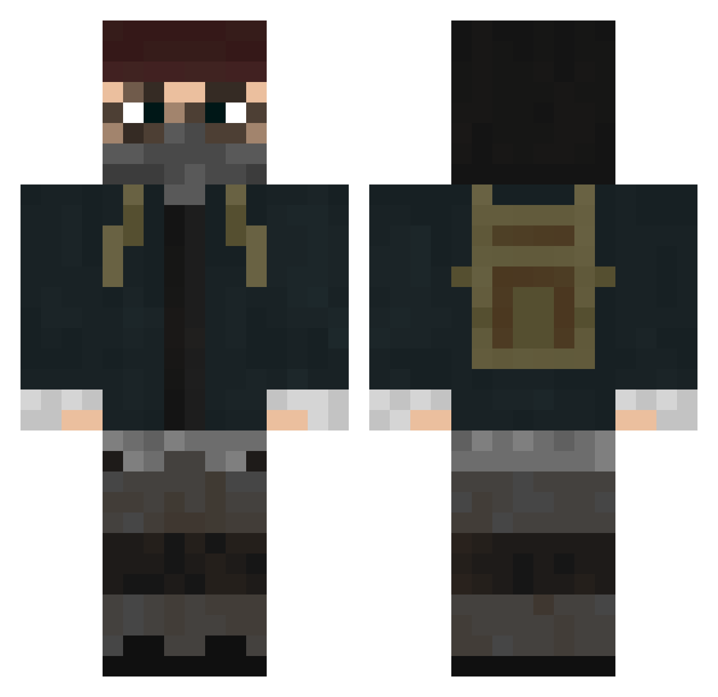 yx_v Minecraft skin, front and back view