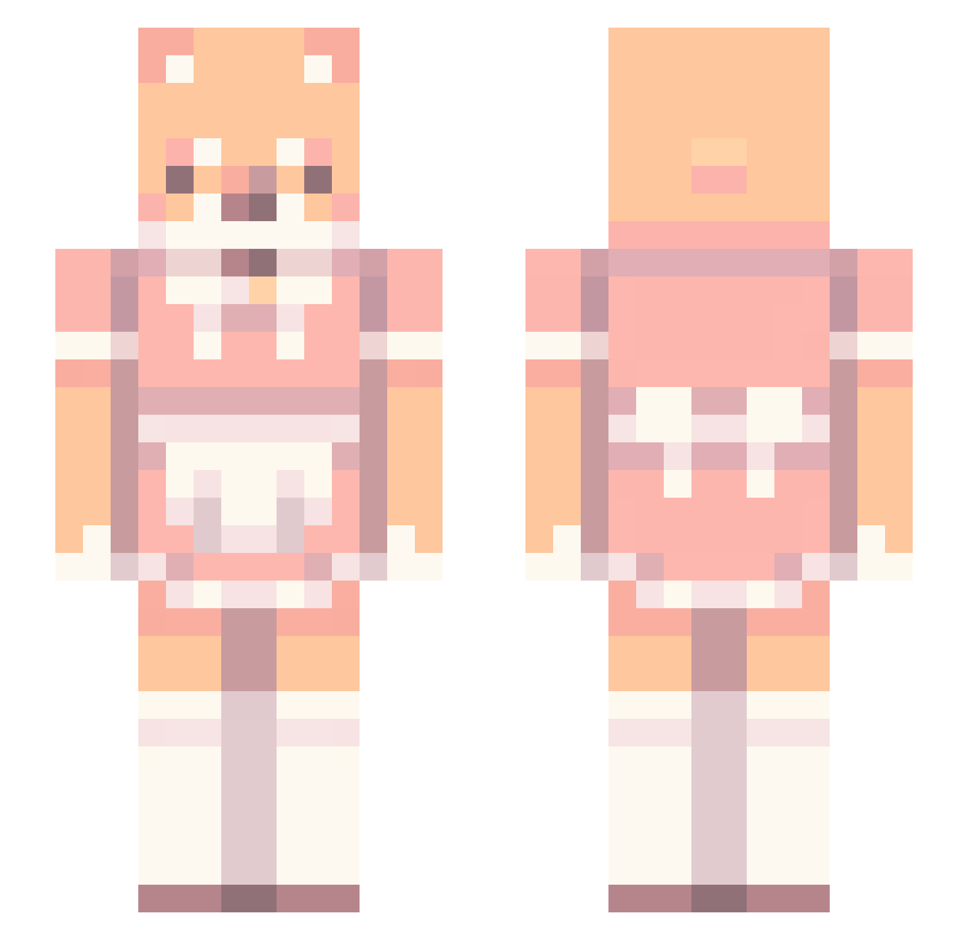 Dodlet Minecraft skin, front and back view