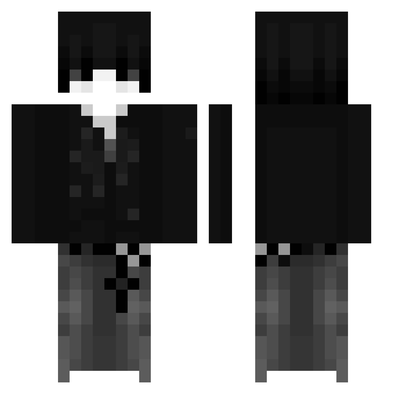 Scatty Minecraft skin, front and back view