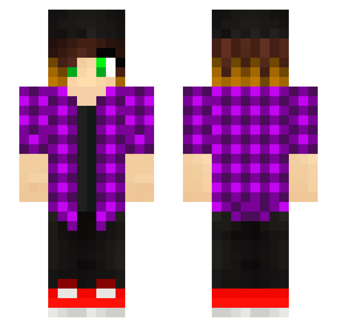 Megakenzia Minecraft skin, front and back view
