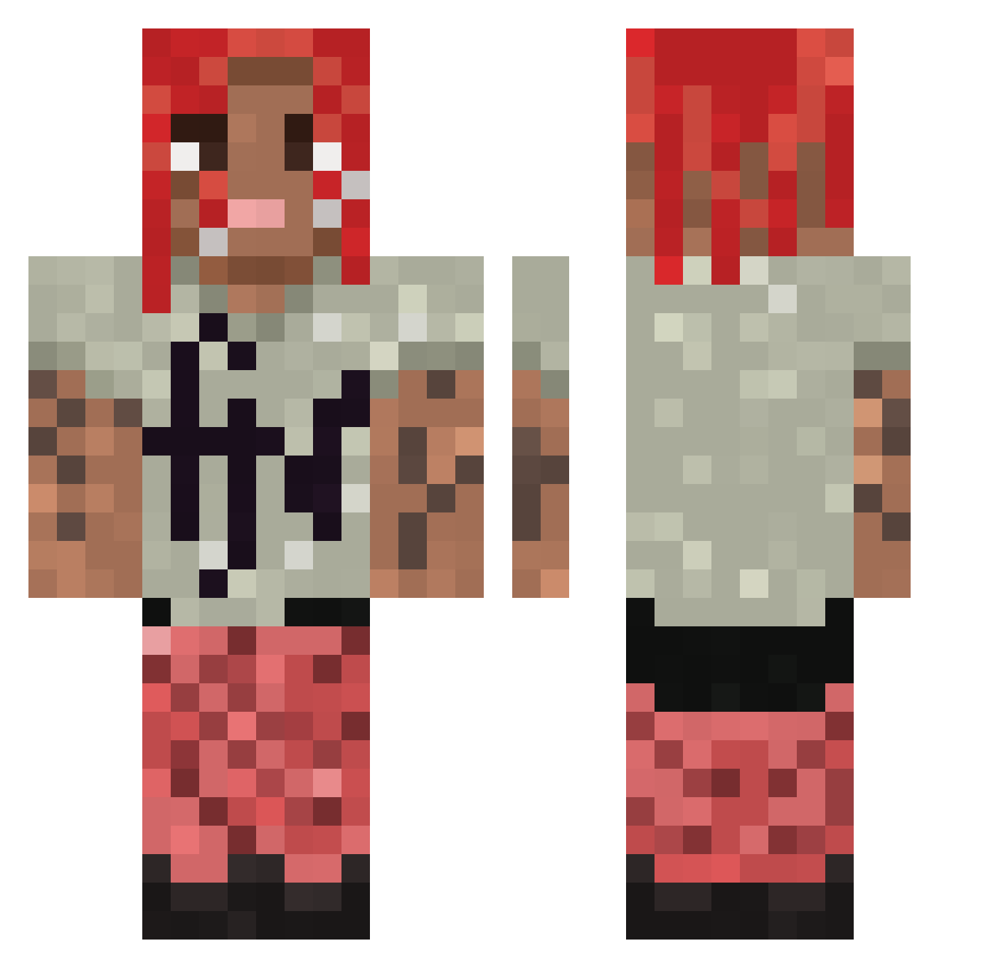Saherqui Minecraft skin, front and back view