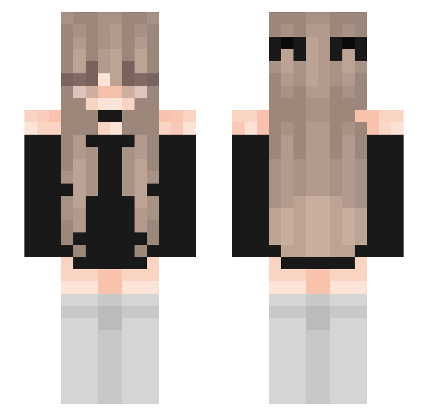 Tatertot666 Minecraft skin, front and back view