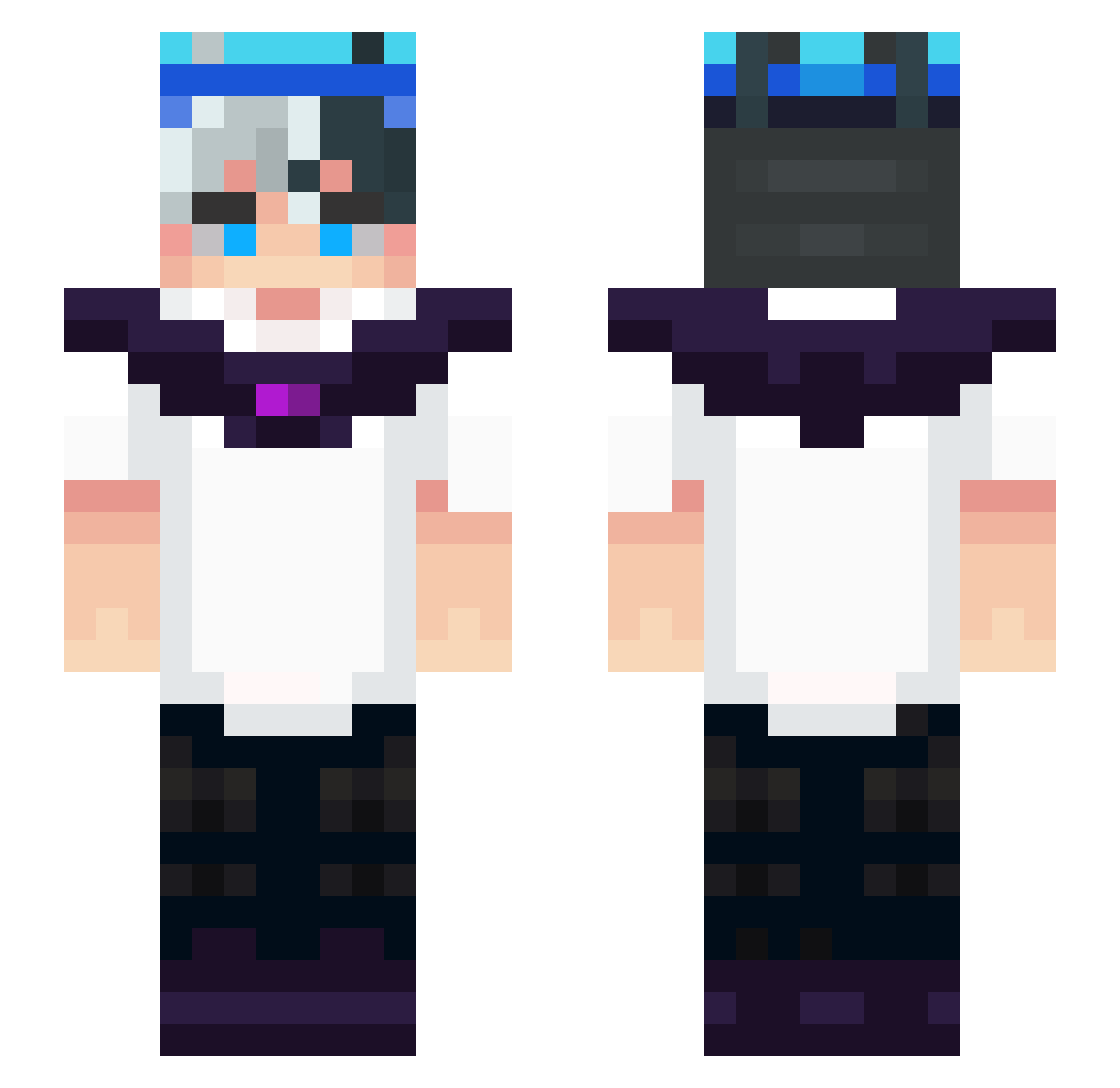xxToast Minecraft skin, front and back view