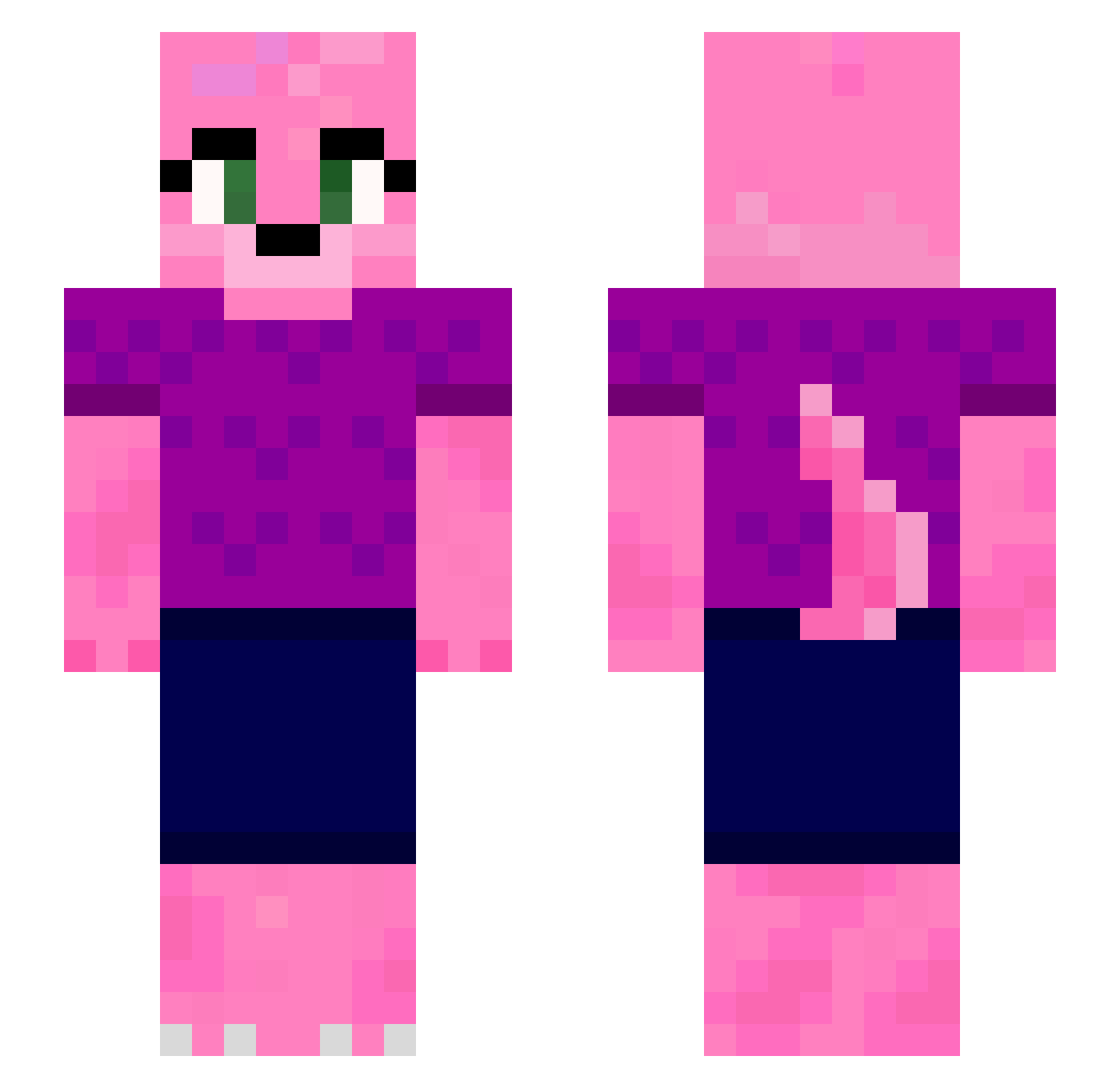 Victoria_Beans Minecraft skin, front and back view