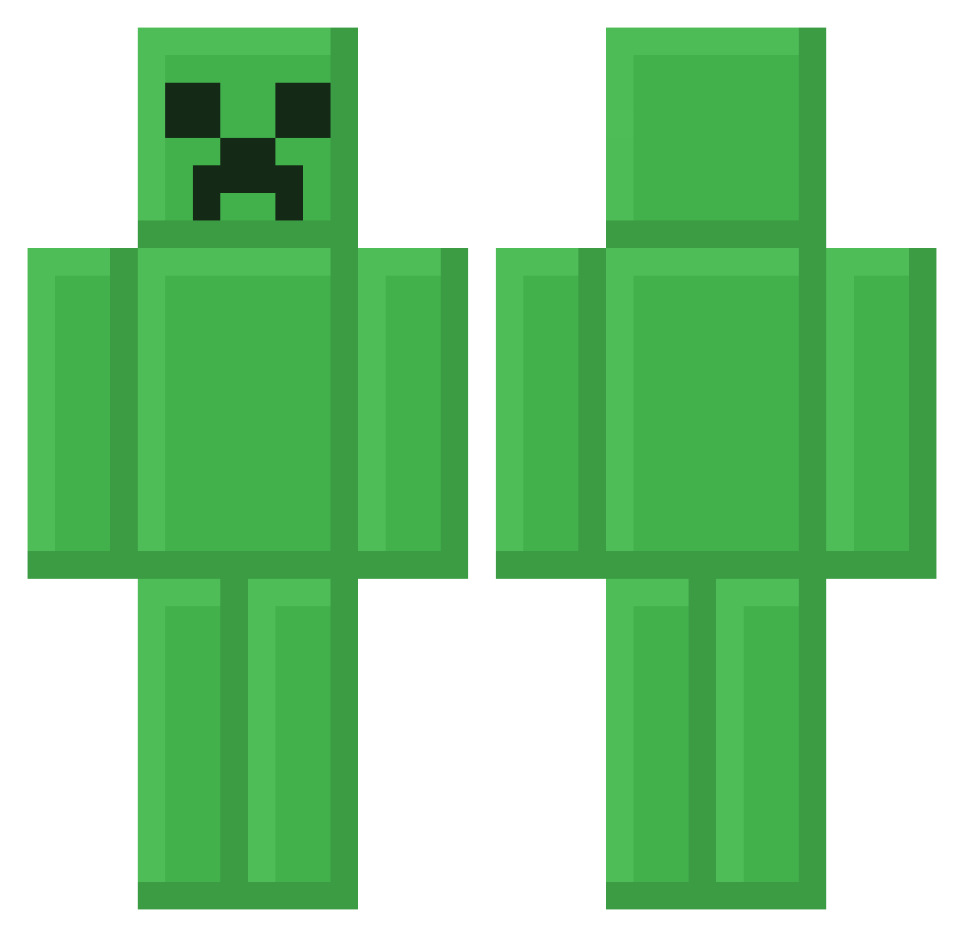 Prozorec Minecraft skin, front and back view
