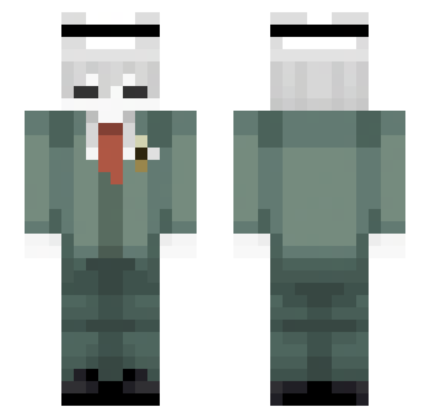 GHosTI15 Minecraft skin, front and back view
