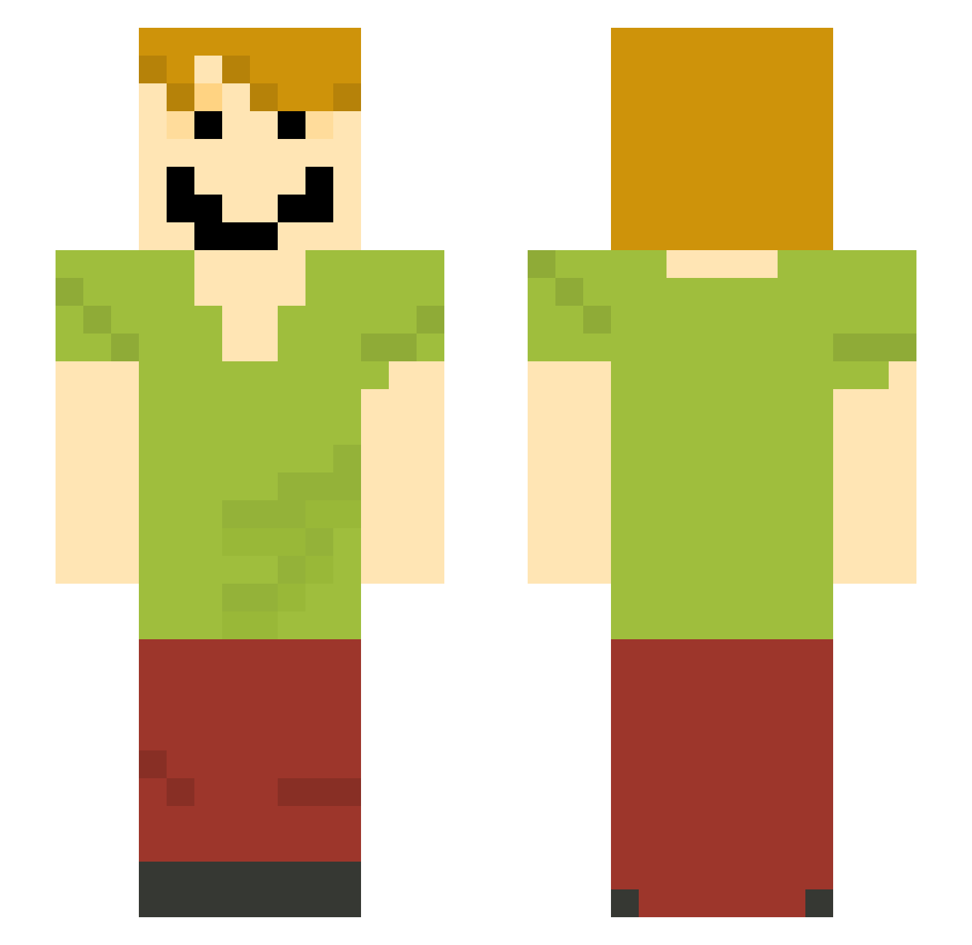 C7N1C4L Minecraft skin, front and back view