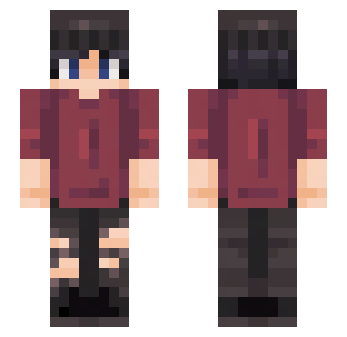 ThatCZ Minecraft skin, front and back view