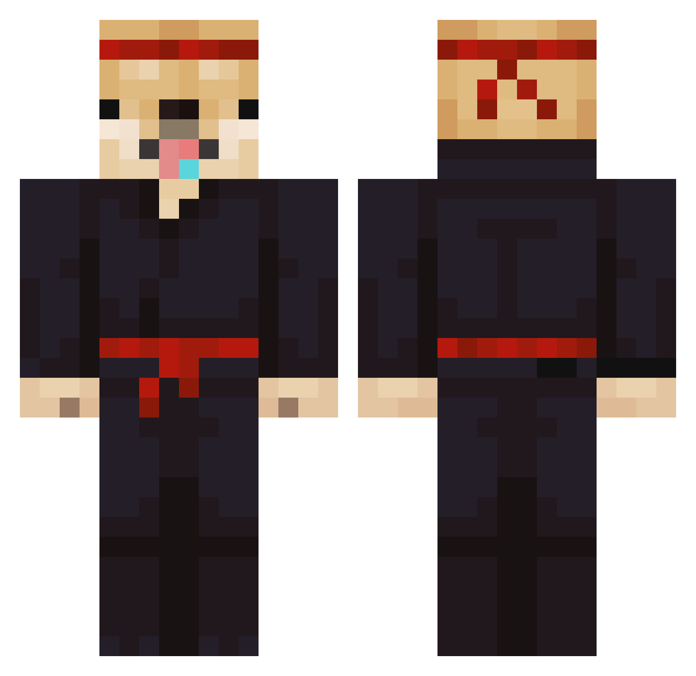 BikaboomORI Minecraft skin, front and back view