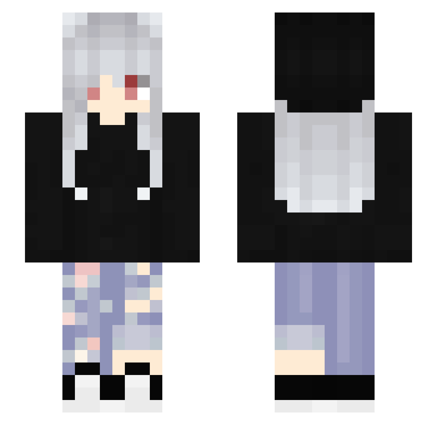 zNyash Minecraft skin, front and back view