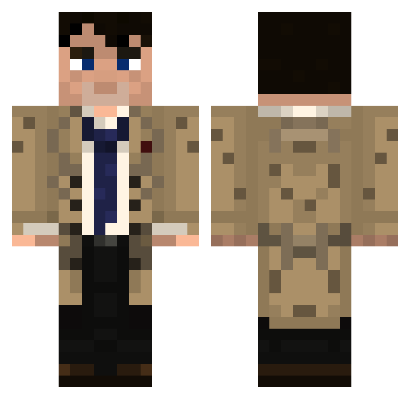 Vorely Minecraft skin, front and back view