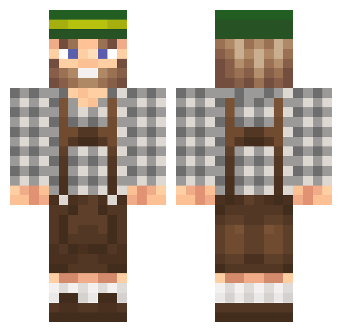 Michi2012 Minecraft skin, front and back view