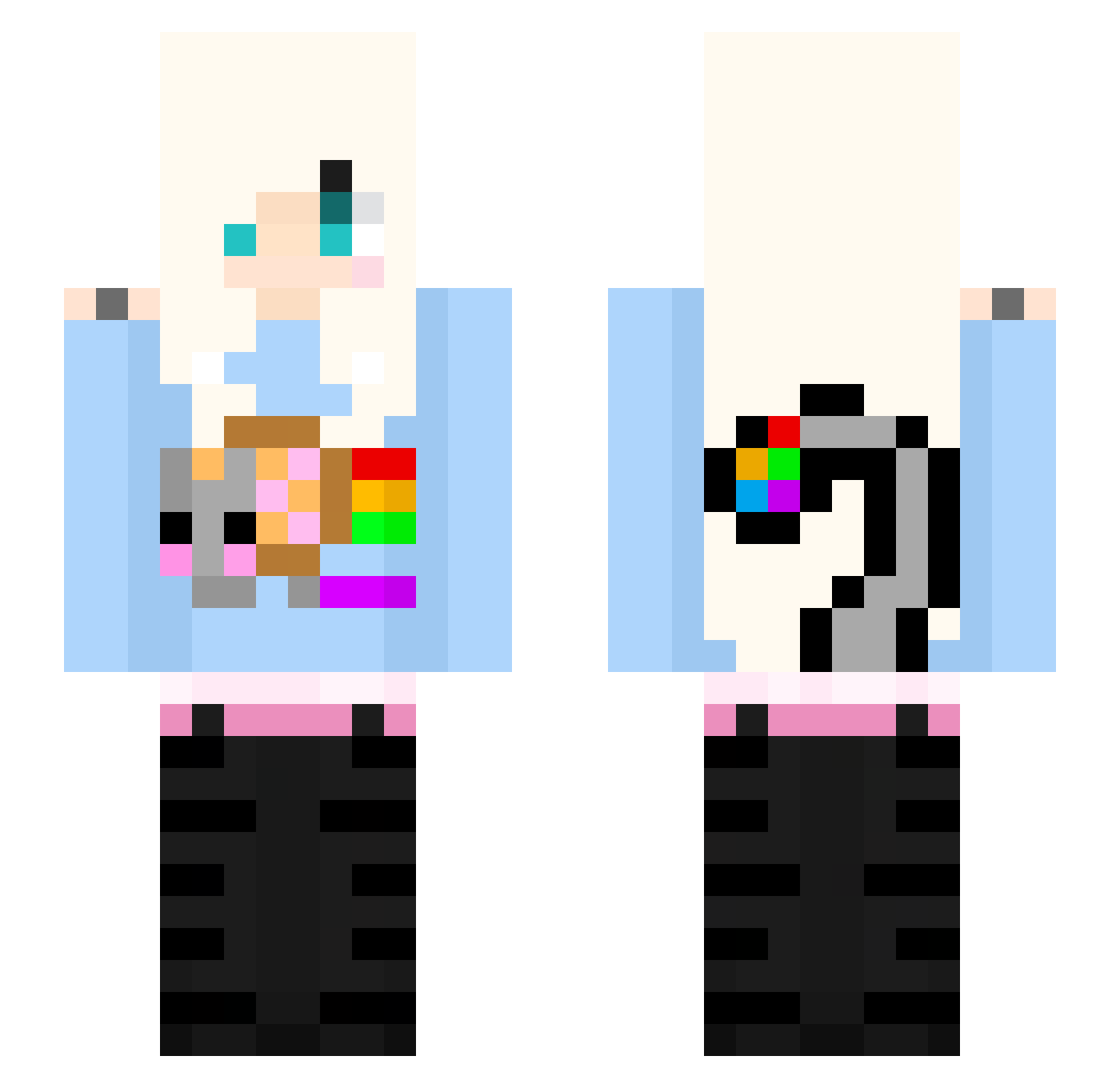 liverandonions Minecraft skin, front and back view