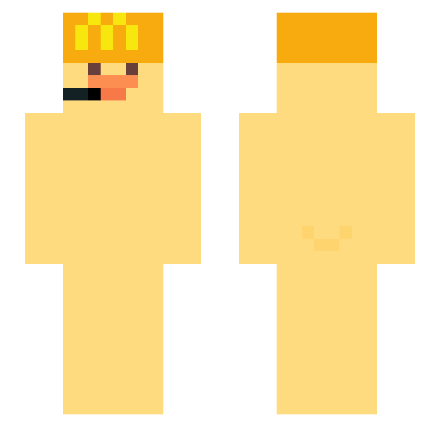 Alfreddarsnygg Minecraft skin, front and back view
