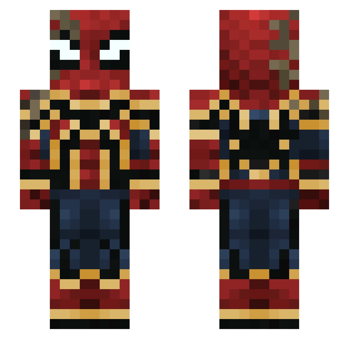 MJ_uB Minecraft skin, front and back view