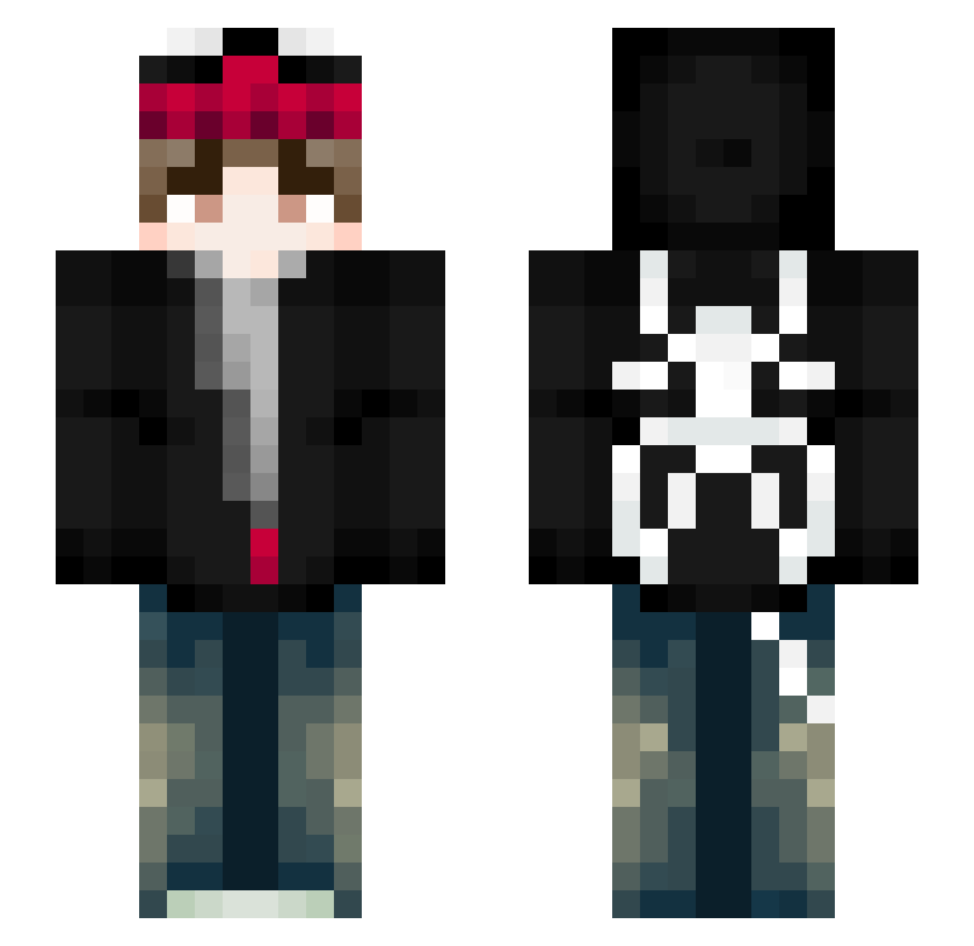 Floke1ht Minecraft skin, front and back view