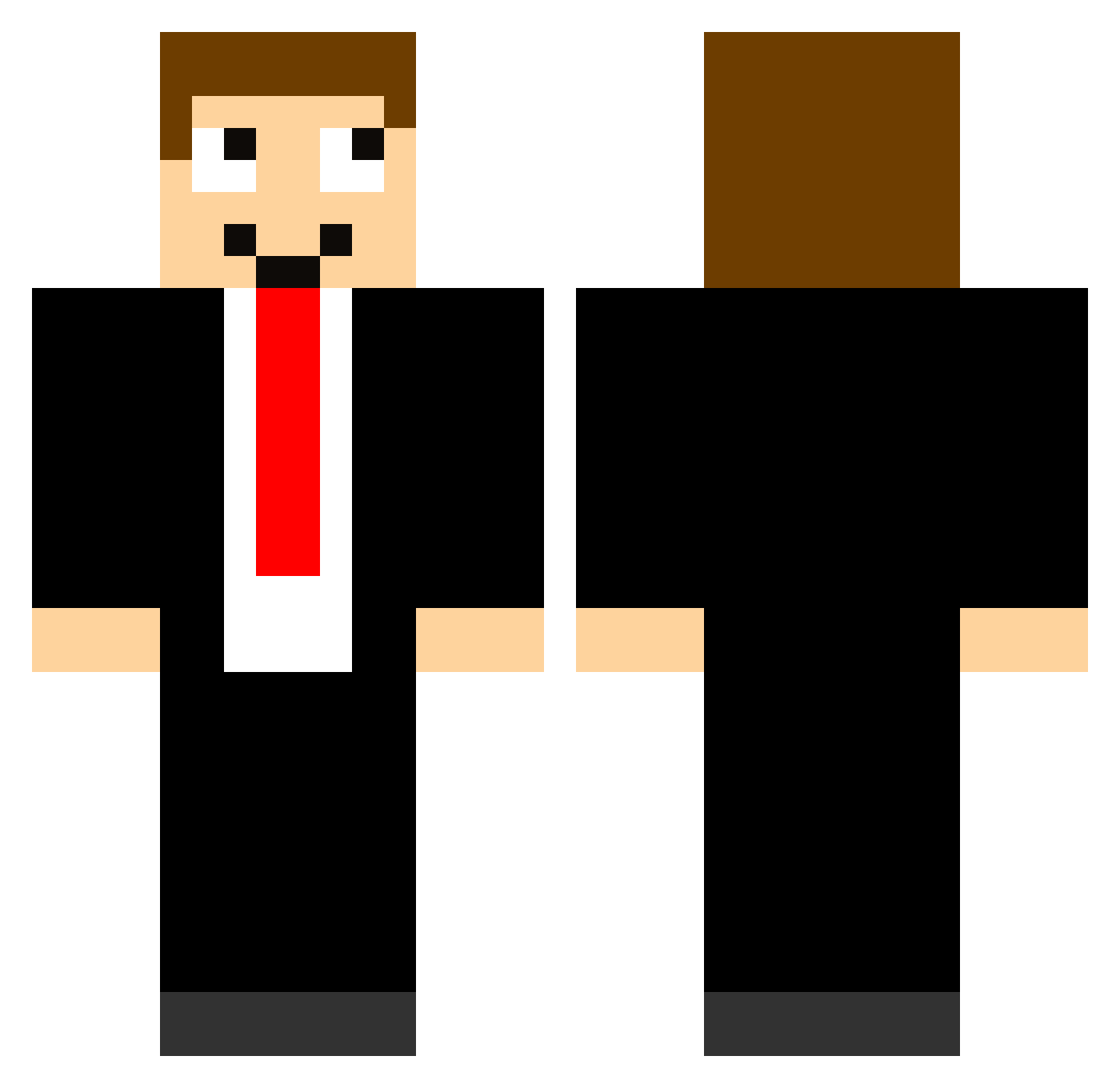 LoaV15 Minecraft skin, front and back view