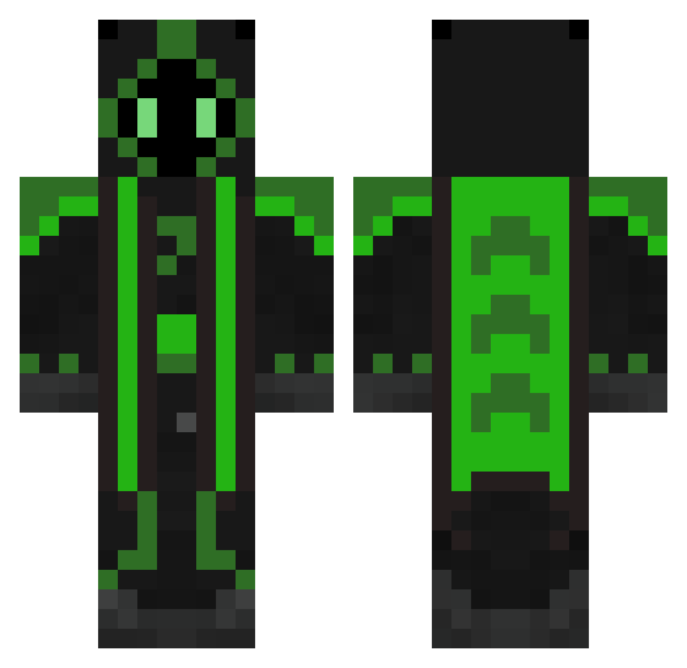 Argon1321 Minecraft skin, front and back view