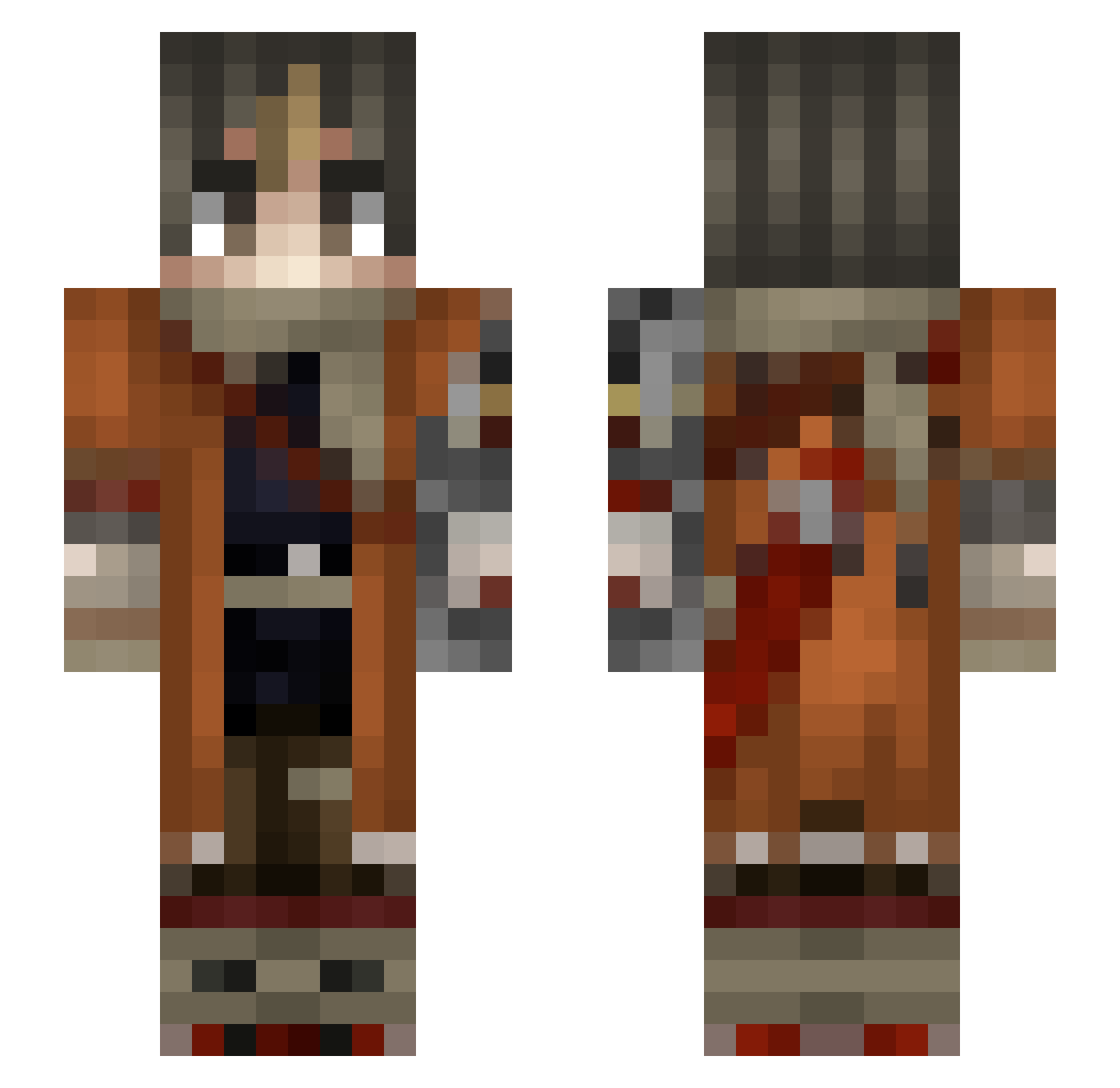 XSPGRX Minecraft skin, front and back view