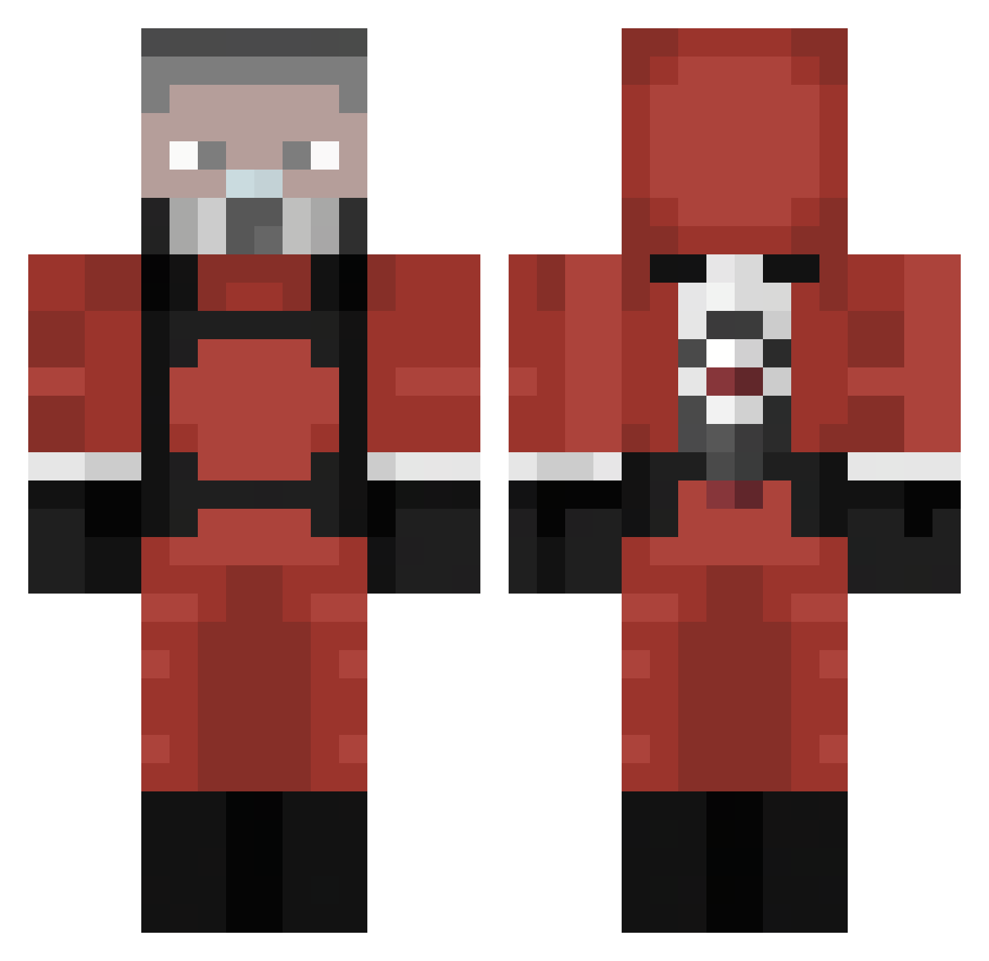 UraDalhan Minecraft skin, front and back view
