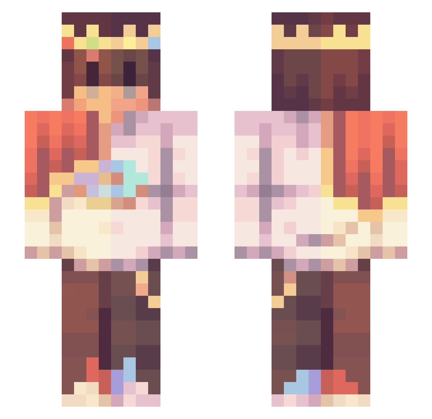 VroumVroum15 Minecraft skin, front and back view