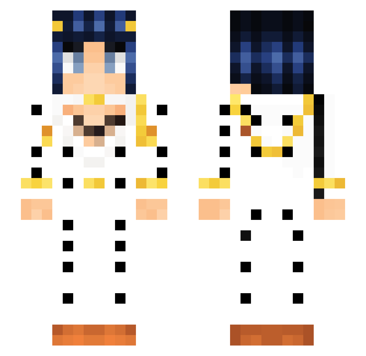 Thunderhead Minecraft skin, front and back view