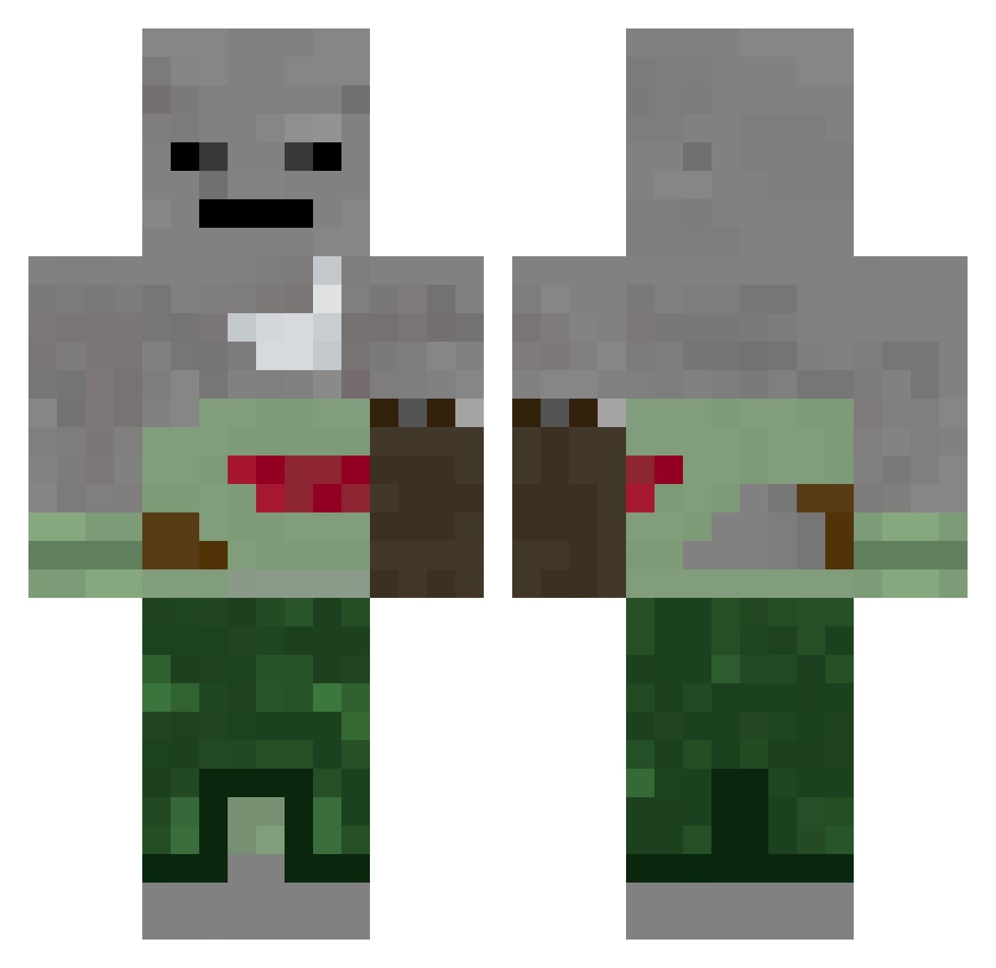 kickmig Minecraft skin, front and back view