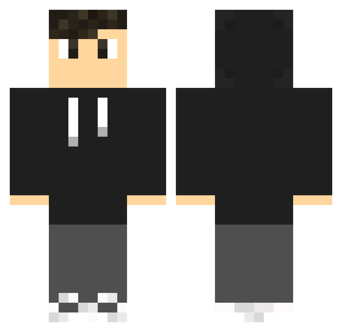 Yuvbn Minecraft skin, front and back view