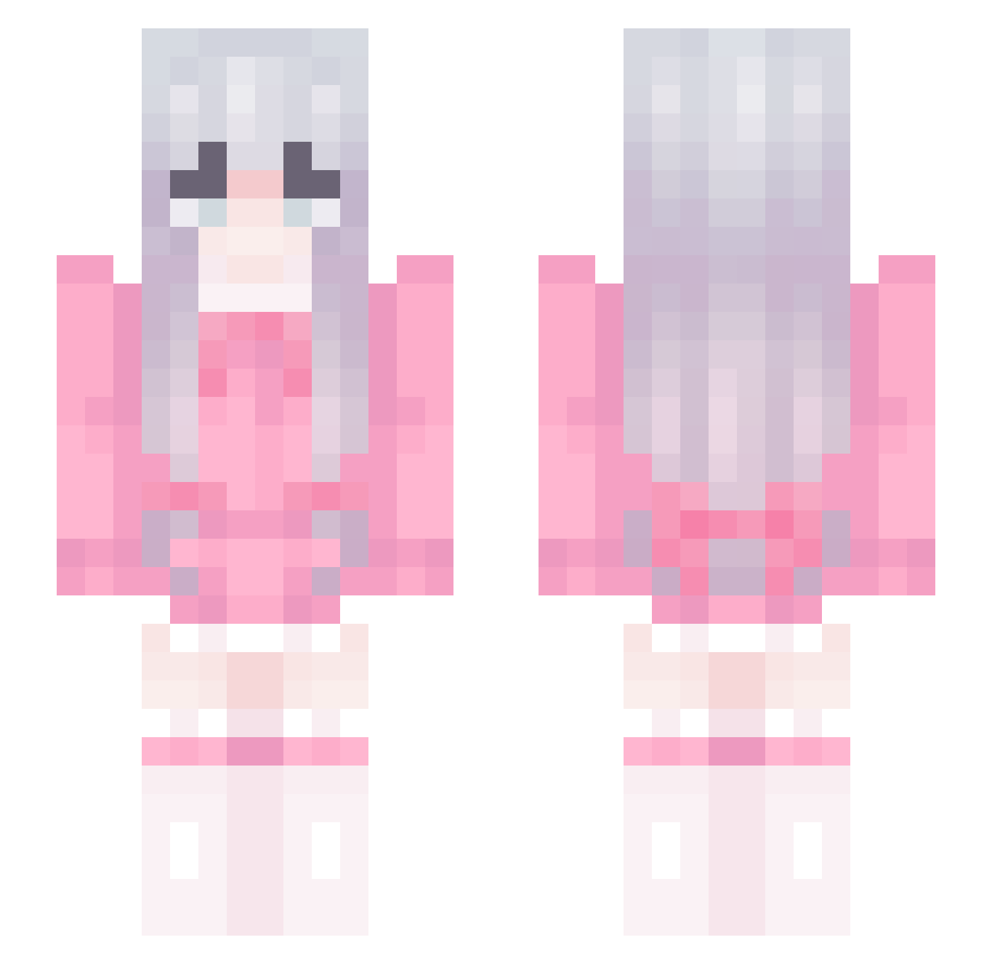 IzumiSagiri_2077 Minecraft skin, front and back view