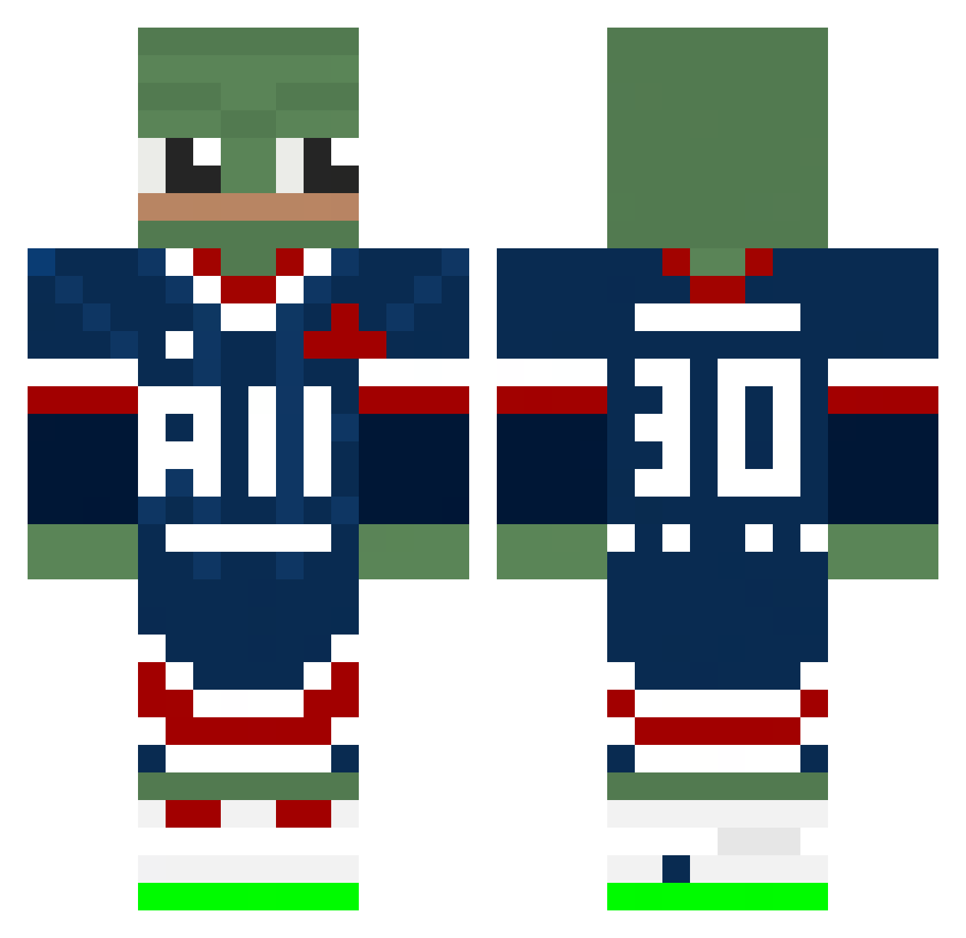 xRwz Minecraft skin, front and back view