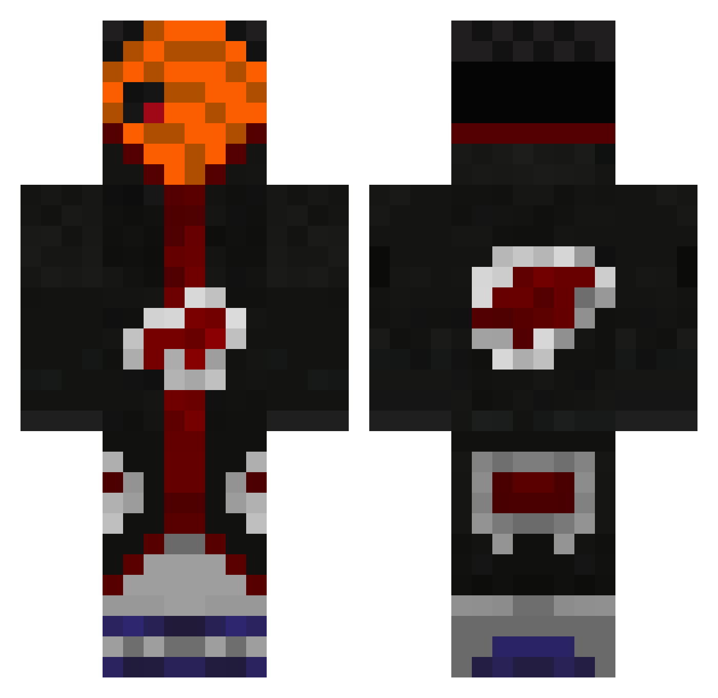 GrilledBeef Minecraft skin, front and back view