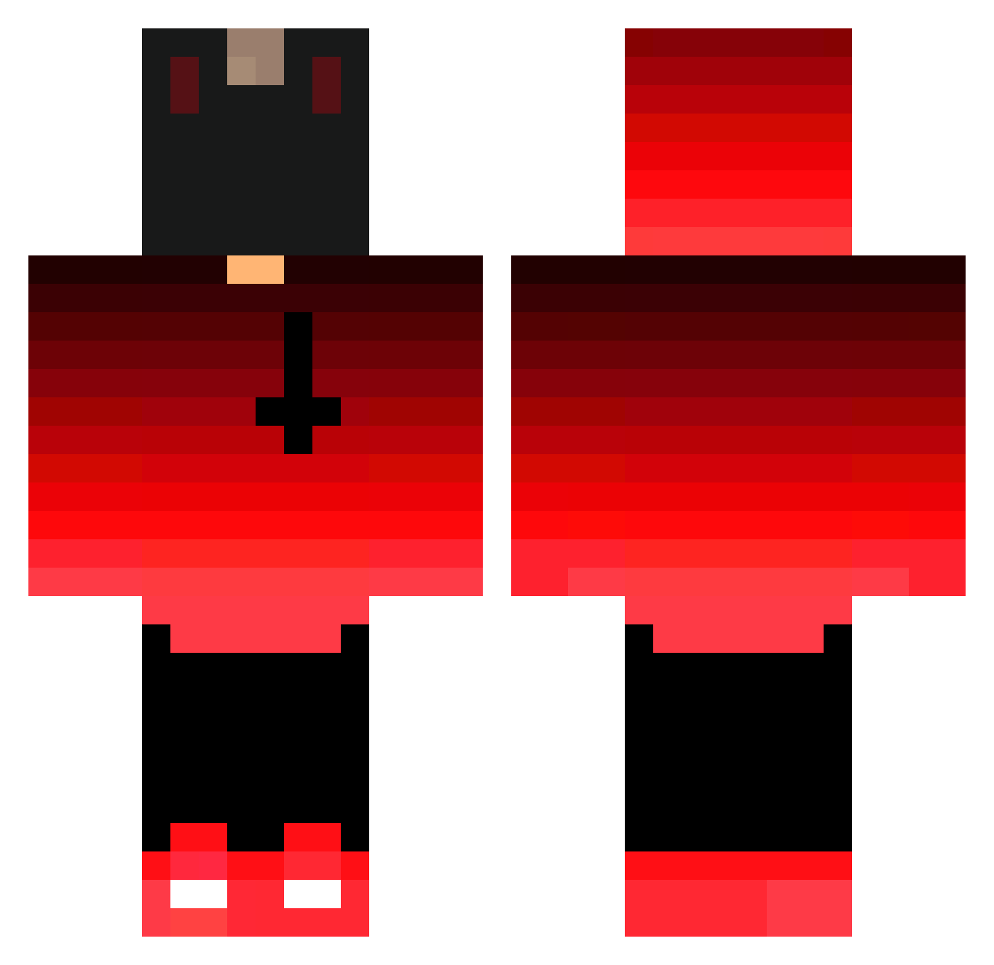 MajuBUFA Minecraft skin, front and back view