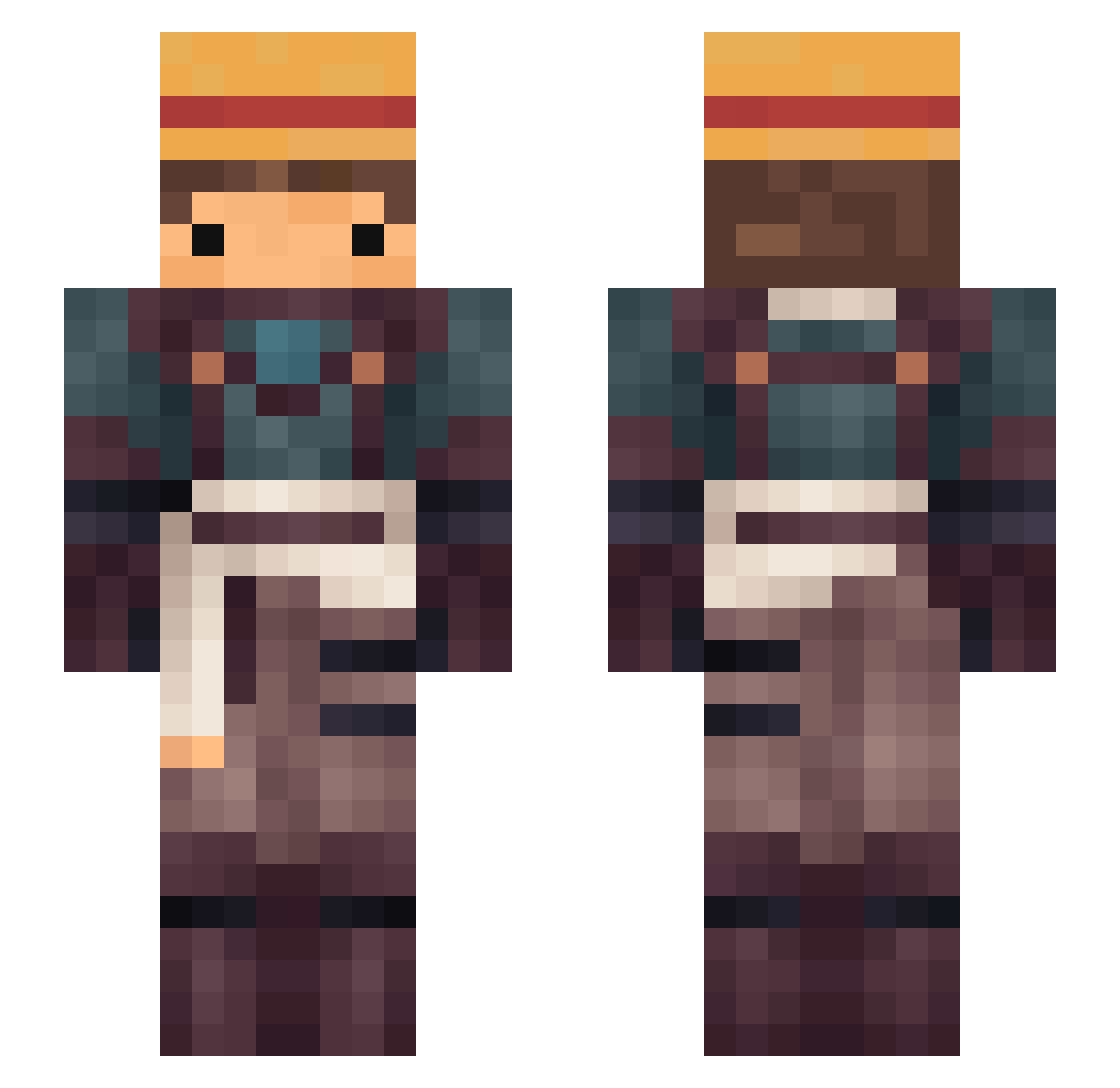 Roymei Minecraft skin, front and back view