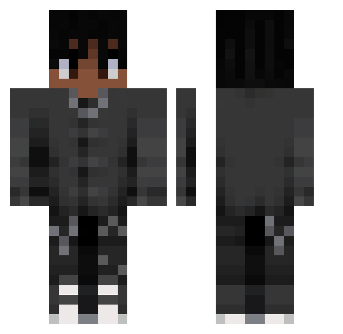 Vinosity Minecraft skin, front and back view