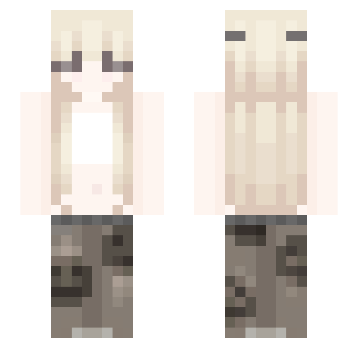 ZettCraft Minecraft skin, front and back view