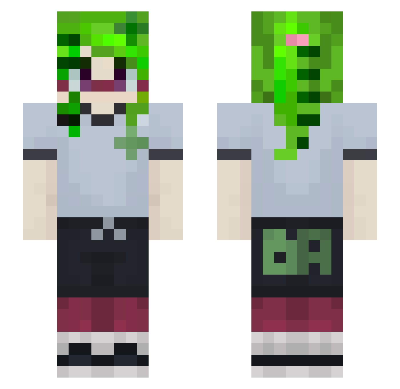 Leenzar Minecraft skin, front and back view