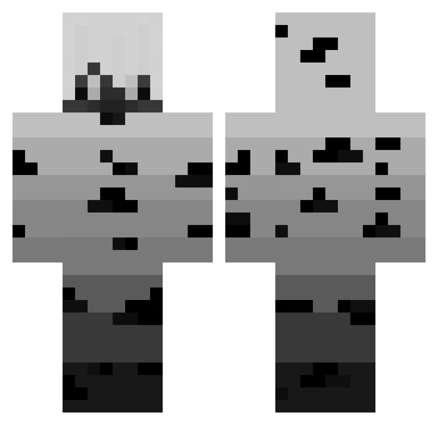 UnMecAmusant Minecraft skin, front and back view