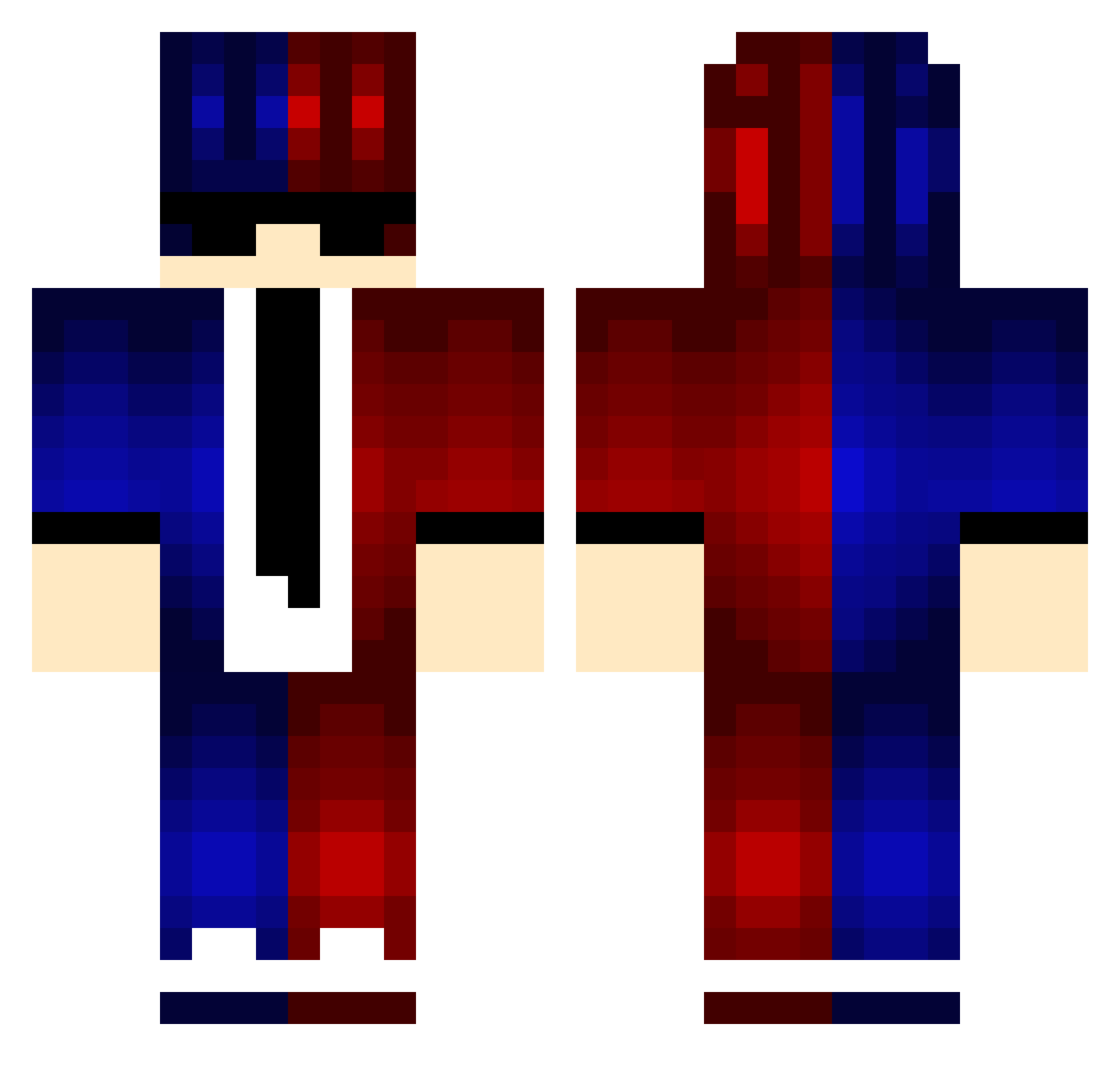 Schattenreaper Minecraft skin, front and back view