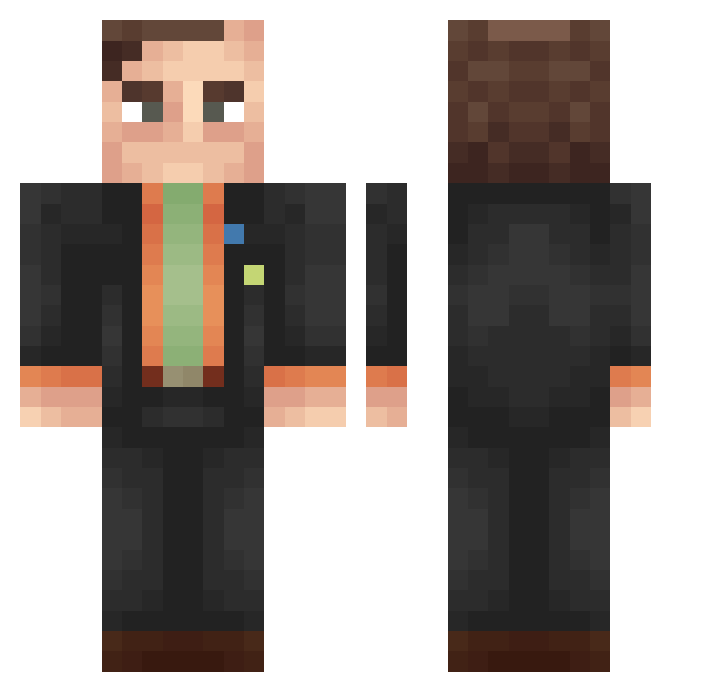 dogolet Minecraft skin, front and back view