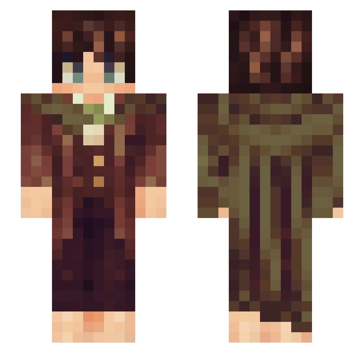 Niexwnikaj Minecraft skin, front and back view