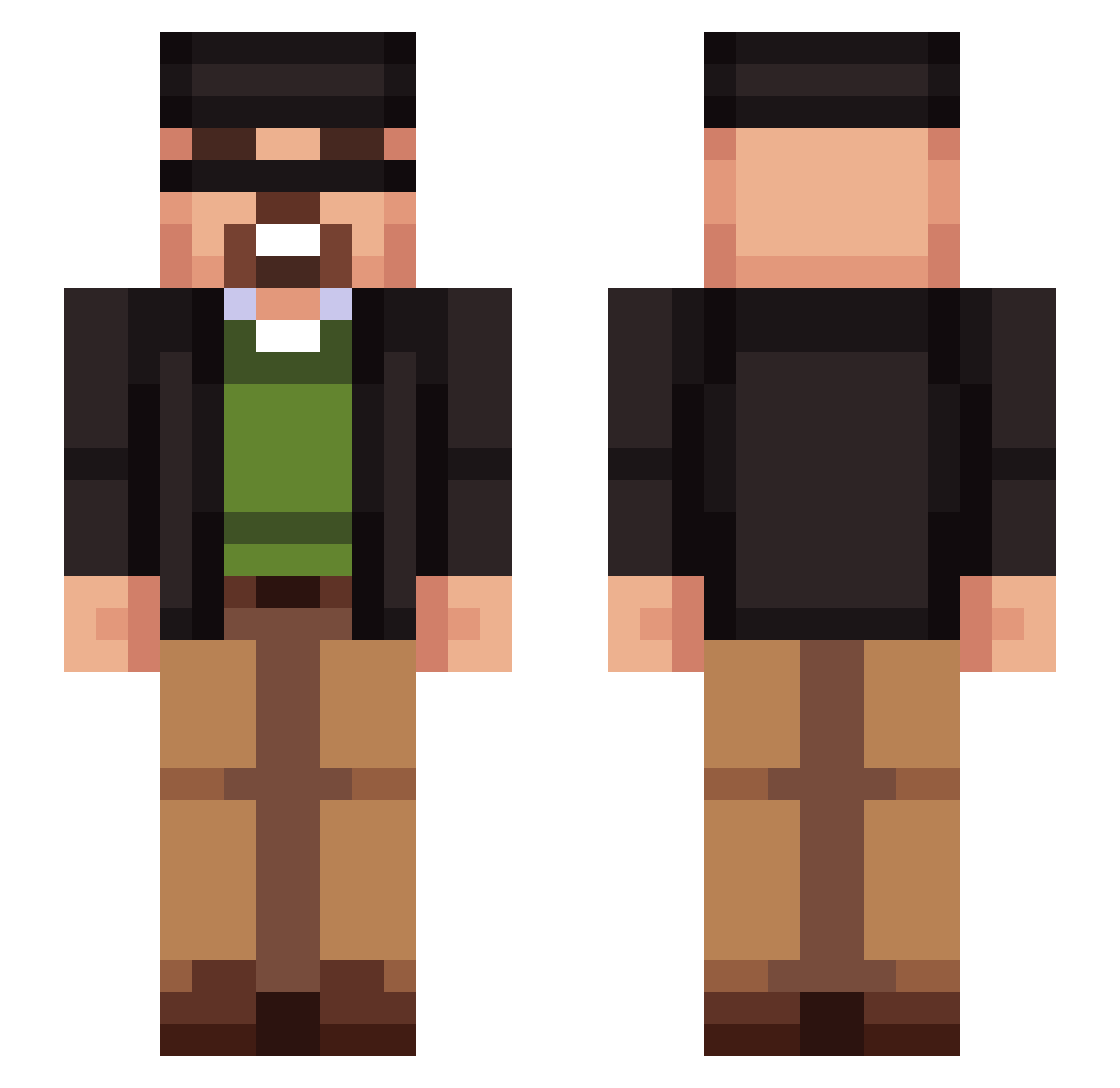 Bamischeif6293 Minecraft skin, front and back view