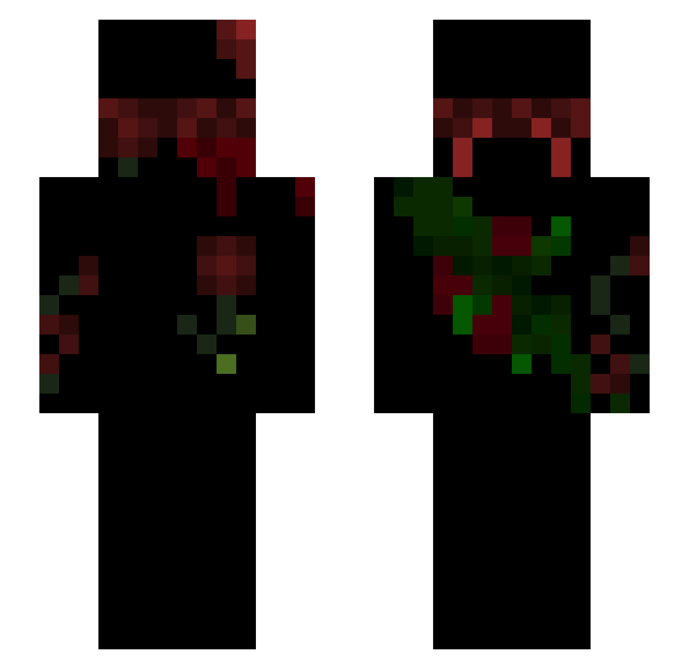 DRKSTM Minecraft skin, front and back view