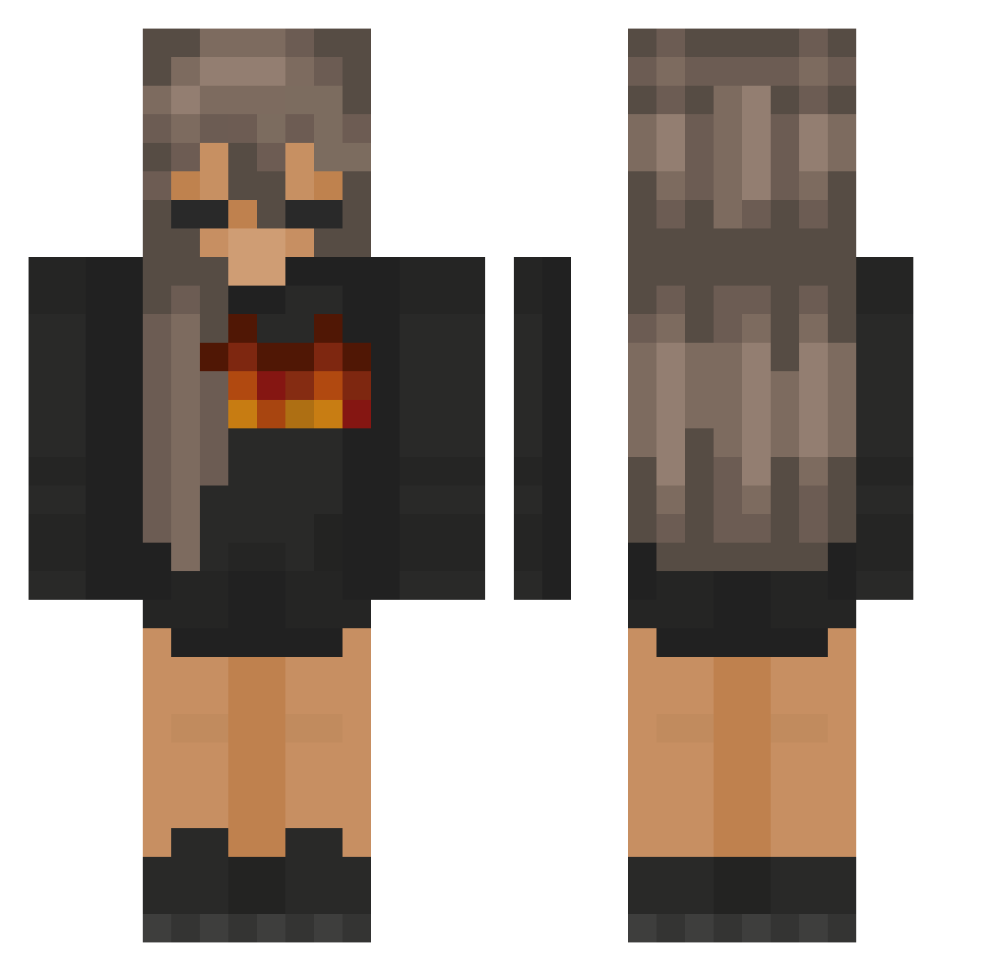 YouSaltyDaddy Minecraft skin, front and back view